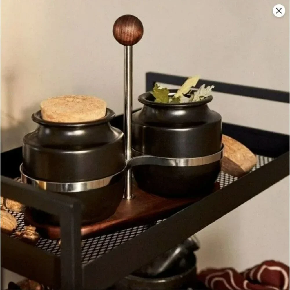 IKEA KROSAMOS Holder for Jars‎ Bottles, Walnut/Steel Bottle Holder